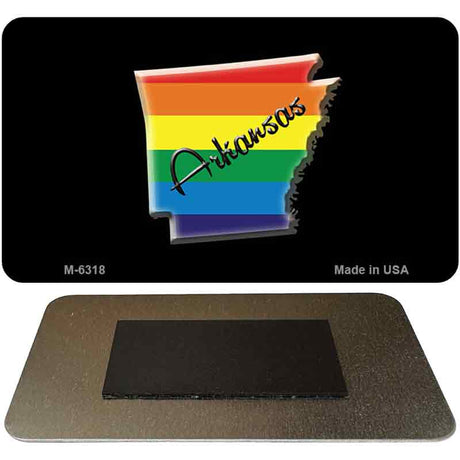 Arkansas State Outline Rainbow Novelty Metal Magnet M-6318