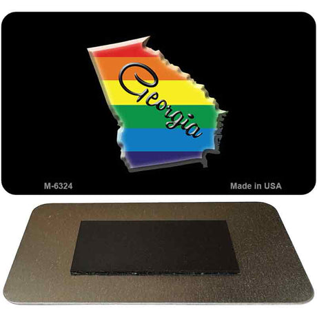 Georgia State Outline Rainbow Novelty Metal Magnet M-6324