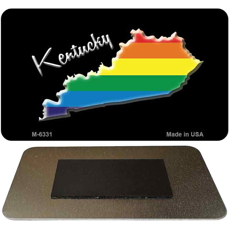 Kentucky State Outline Rainbow Novelty Metal Magnet M-6331