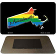 Massachusetts State Outline Rainbow Novelty Metal Magnet M-6335