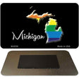 Michigan State Outline Rainbow Novelty Metal Magnet M-6336