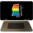 Mississippi State Outline Rainbow Novelty Metal Magnet M-6338