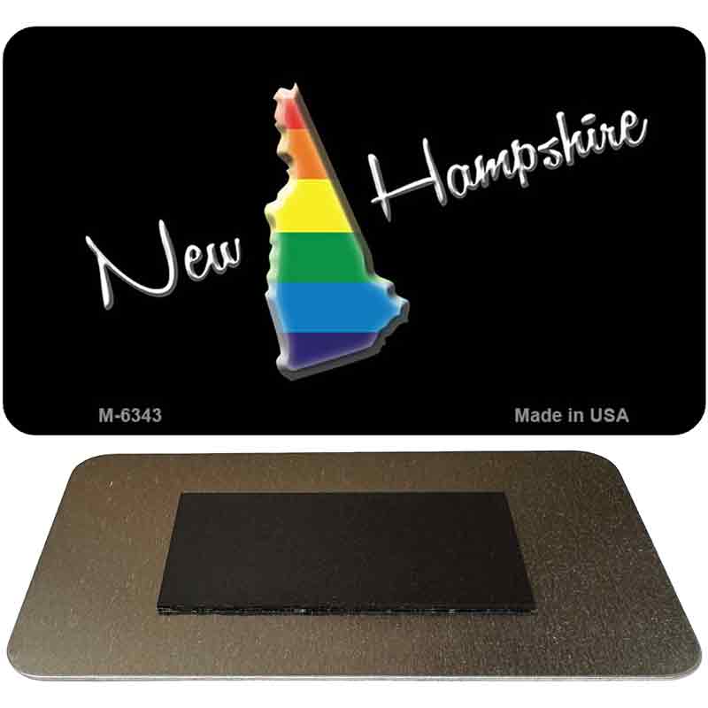 New Hampshire State Outline Rainbow Novelty Metal Magnet M-6342