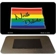 North Dakota State Outline Rainbow Novelty Metal Magnet M-6348