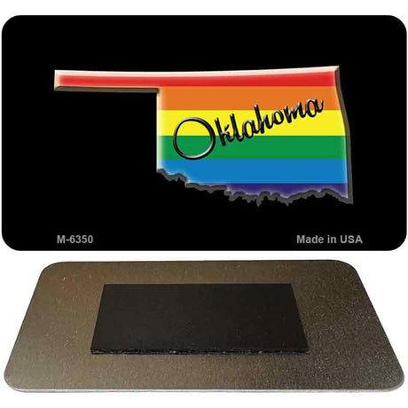 Oklahoma State Outline Rainbow Novelty Metal Magnet M-6350