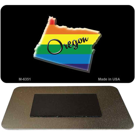 Oregon State Outline Rainbow Novelty Metal Magnet M-6351