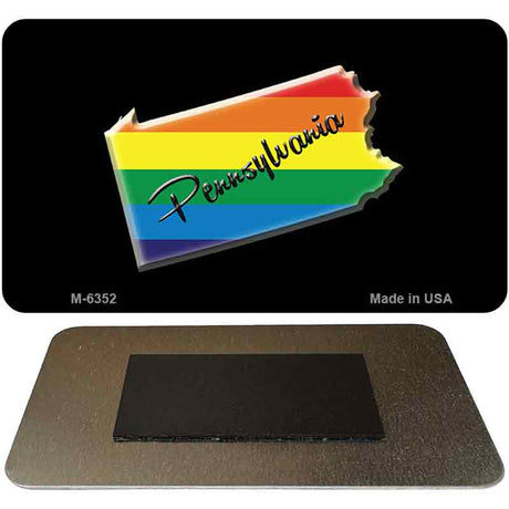 Pennsylvania State Outline Rainbow Novelty Metal Magnet M-6352