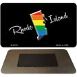 Rhode Island State Outline Rainbow Novelty Metal Magnet M-6353