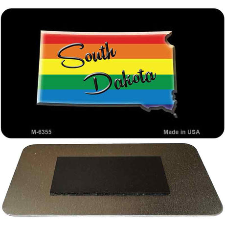 South Dakota State Outline Rainbow Novelty Metal Magnet M-6355