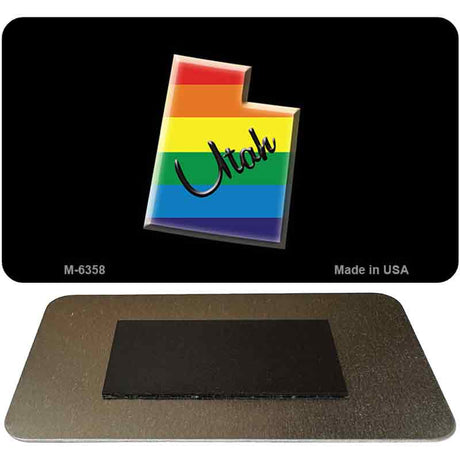 Utah State Outline Rainbow Novelty Metal Magnet M-6358