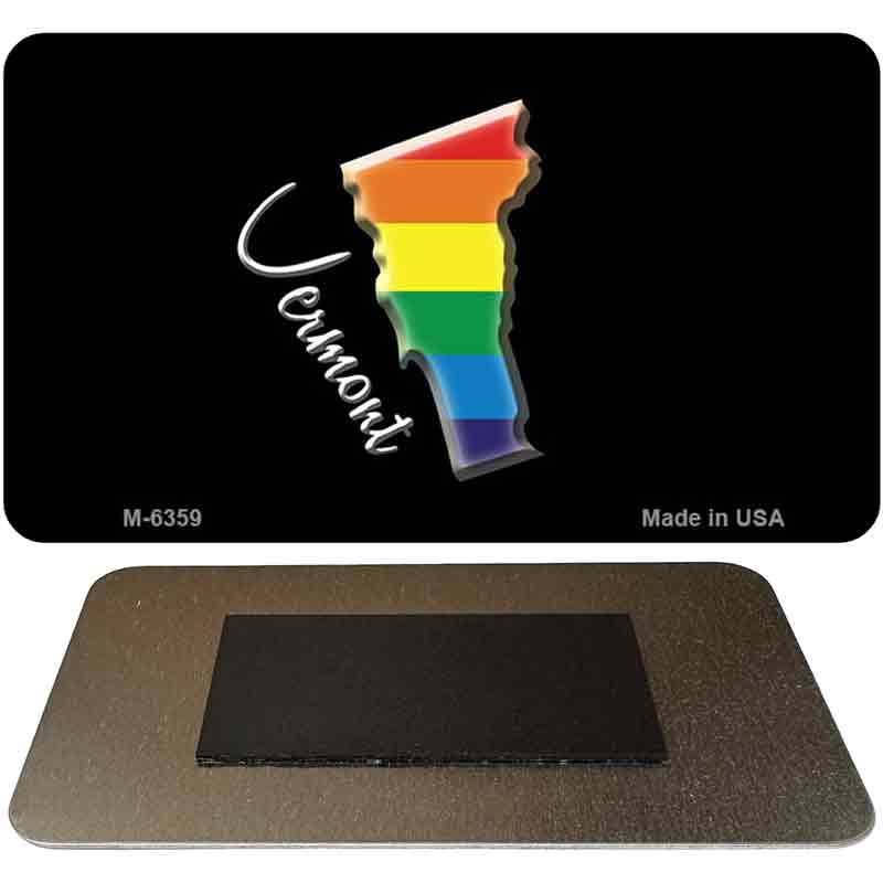 Vermont State Outline Rainbow Novelty Metal Magnet M-6359