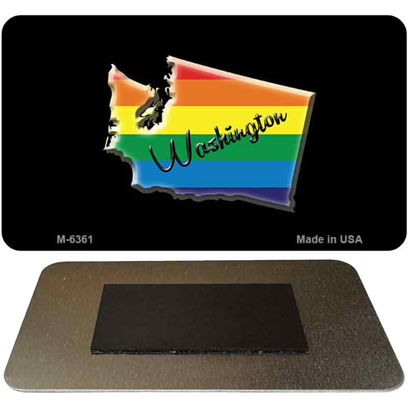 Washington State Outline Rainbow Magnet M-6361