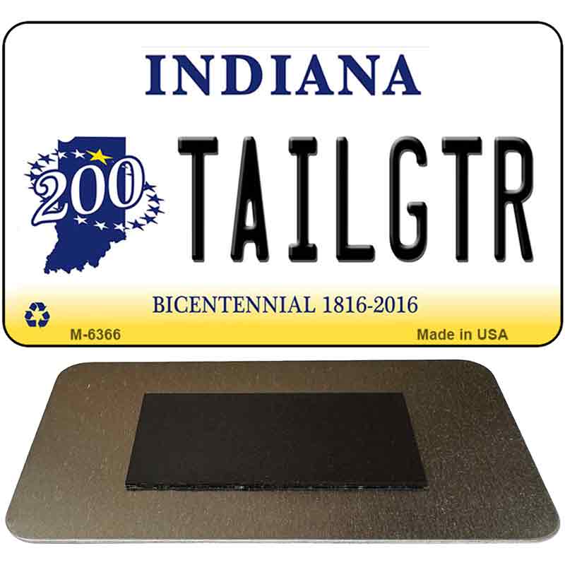 Tailgtr Indiana State License Plate Tag Novelty Magnet M-6366