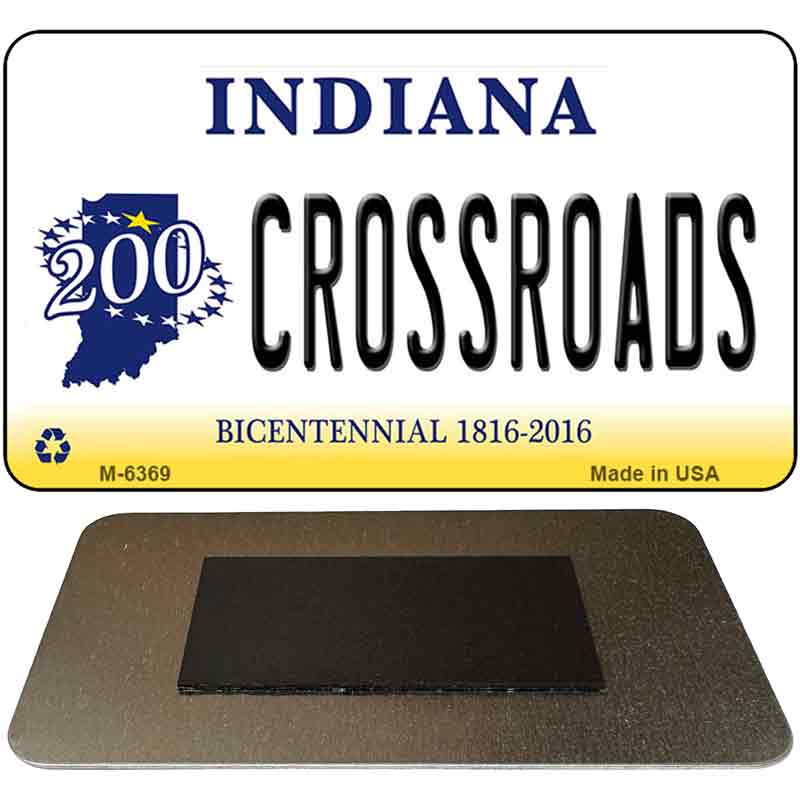 Crossroads Indiana State License Plate Tag Novelty Magnet M-6369