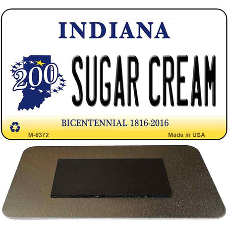 Sugar Cream Indiana State License Plate Tag Novelty Magnet M-6372