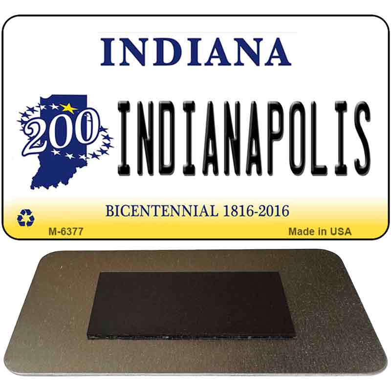 Indianapolis Indiana State License Plate Tag Novelty Magnet M-6377