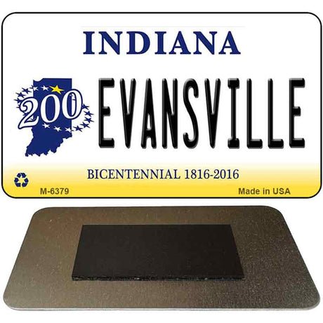 Evansville Indiana State License Plate Tag Novelty Magnet M-6379