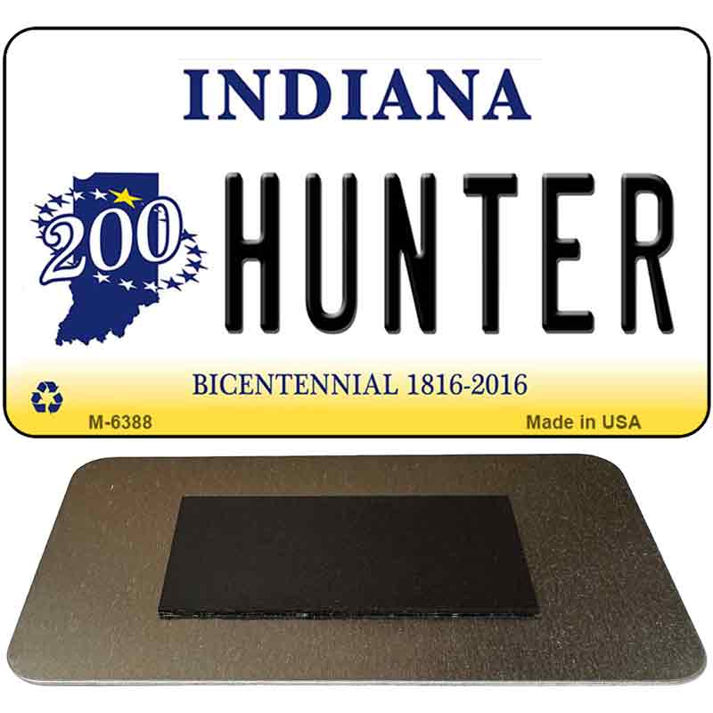 Hunter Indiana State License Plate Tag Novelty Magnet M-6388