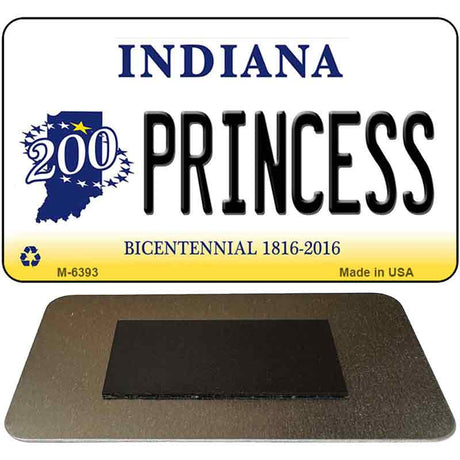 Princess Indiana State License Plate Tag Novelty Magnet M-6393