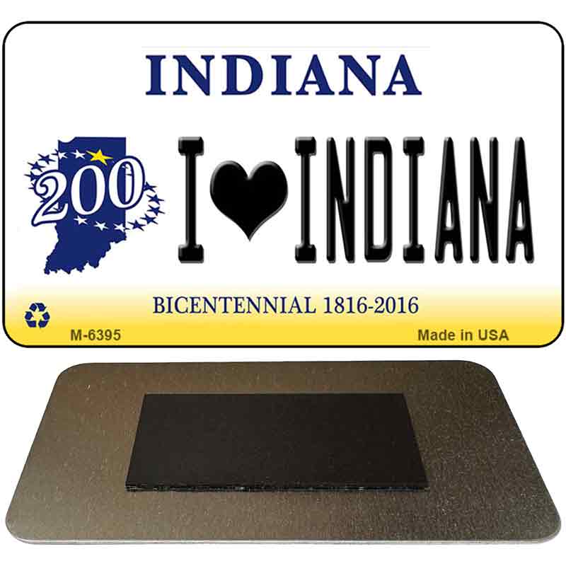 I Love Indiana State License Plate Tag Novelty Magnet M-6395