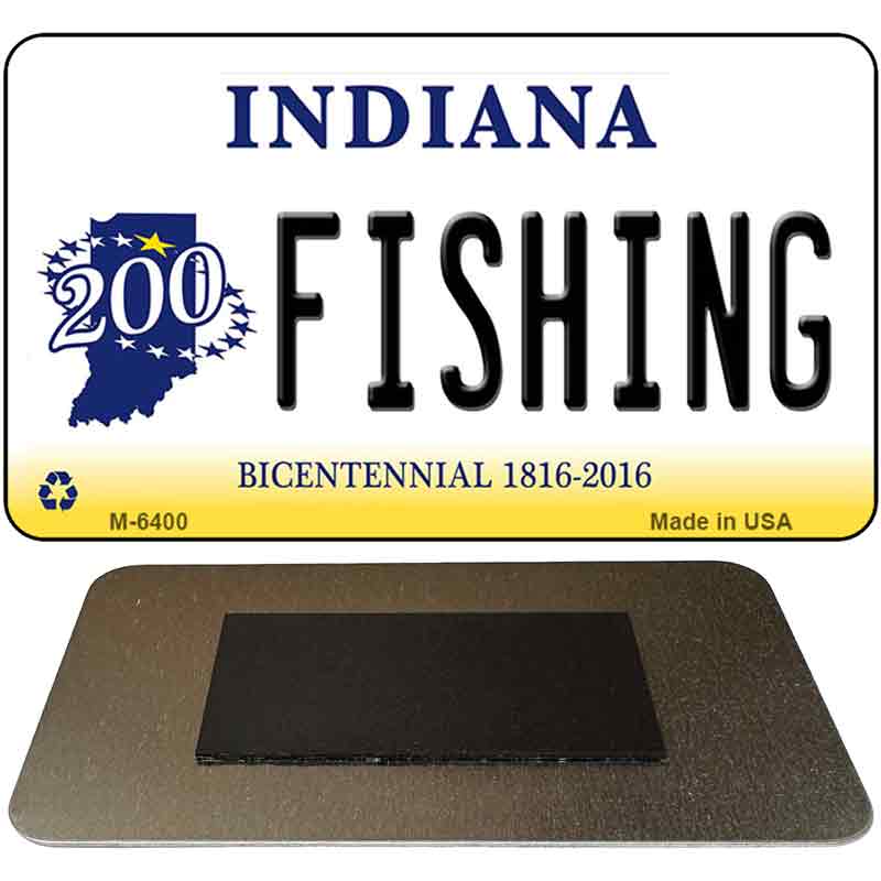 Fishing Indiana State License Plate Tag Novelty Magnet M-6400