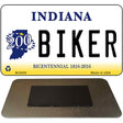 Biker Indiana State License Plate Tag Novelty Magnet M-6406