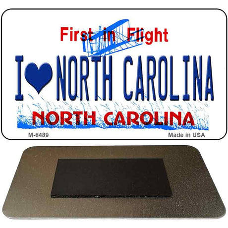 I Love North Carolina State License Plate Tag Magnet M-6489