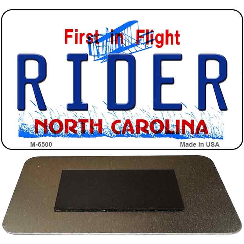 Rider North Carolina State License Plate Tag Magnet M-6500