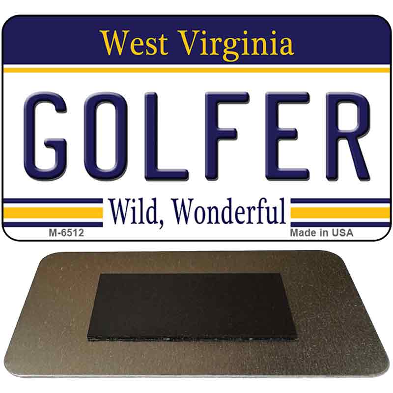 Golfer West Virginia State License Plate Tag Magnet M-6512