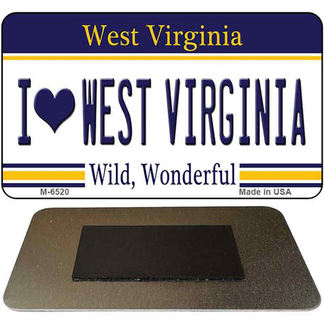 I Love West Virginia State License Plate Tag Magnet M-6520