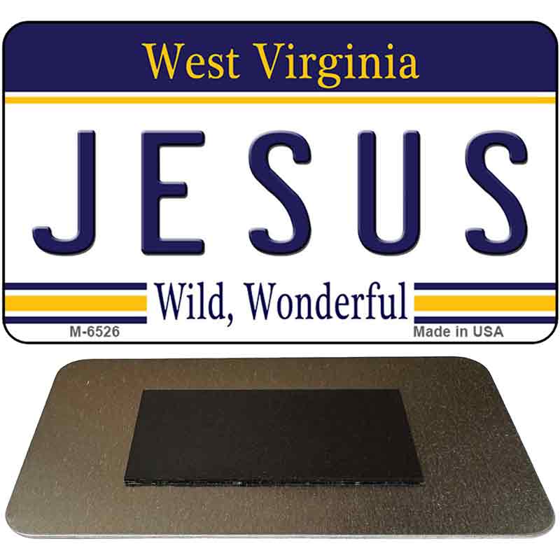 Jesus West Virginia State License Plate Tag Magnet M-6526