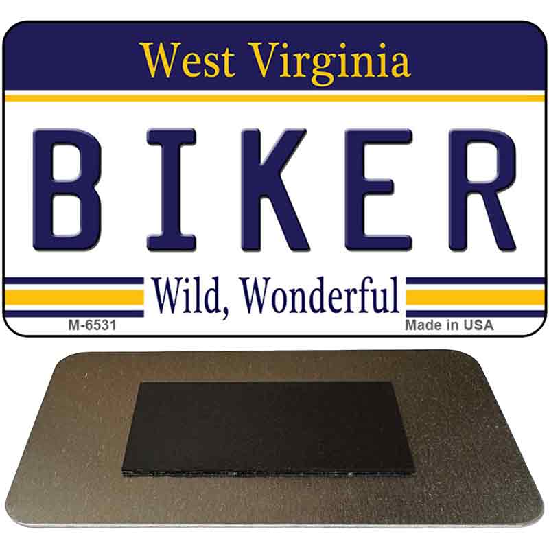 Biker West Virginia State License Plate Tag Magnet M-6531