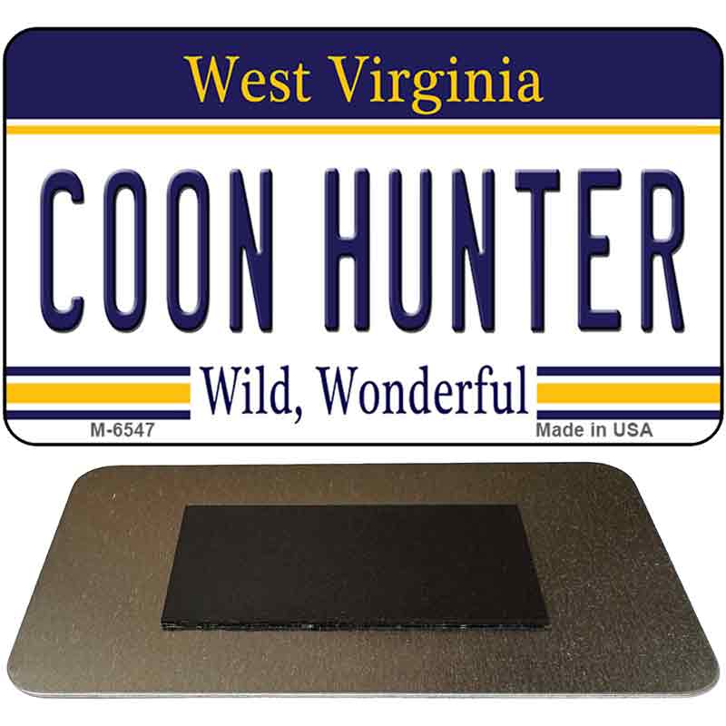 Coon Hunter West Virginia State License Plate Tag Magnet M-6547