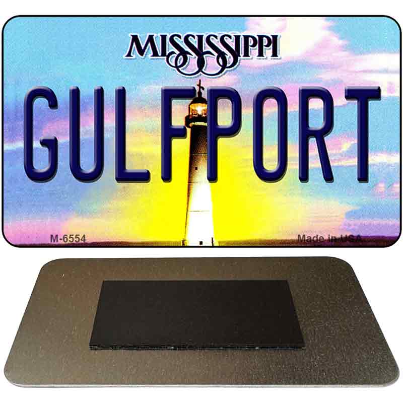 Gulfport Mississippi State License Plate Tag Magnet M-6554