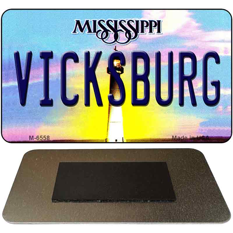 Vicksburg Mississippi State License Plate Tag Magnet M-6558