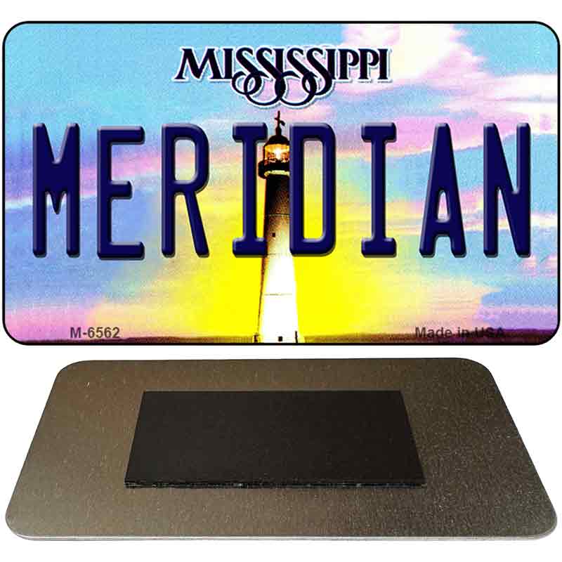 Meridan Mississippi State License Plate Tag Magnet M-6562