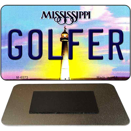 Golfer Mississippi State License Plate Tag Magnet M-6573