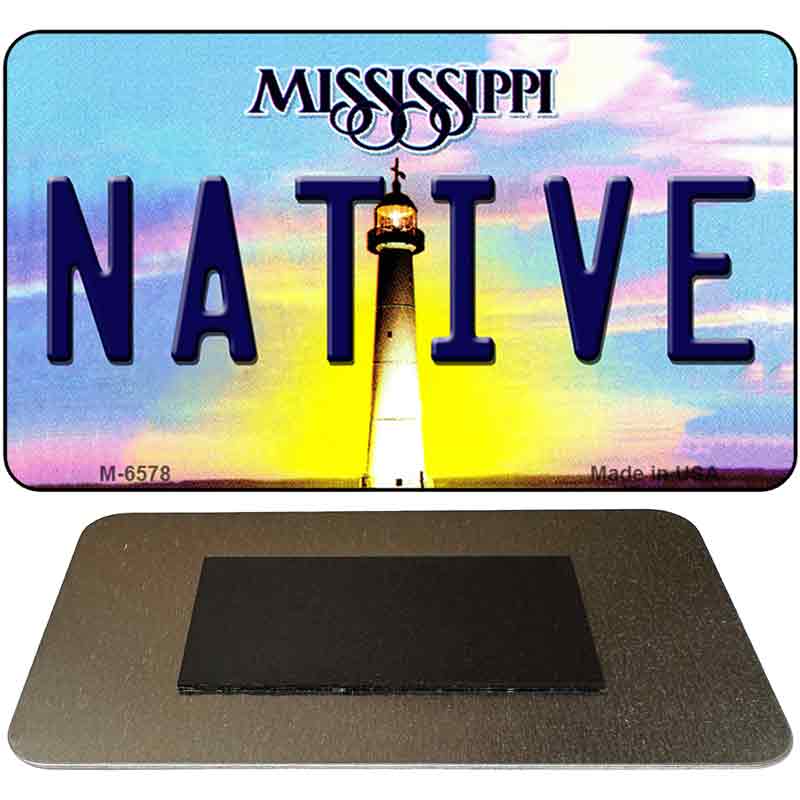 Native Mississippi State License Plate Tag Magnet M-6578