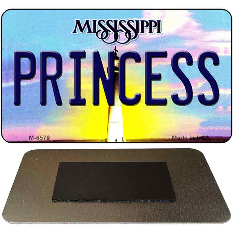 Princess Mississippi State License Plate Tag Magnet M-6579