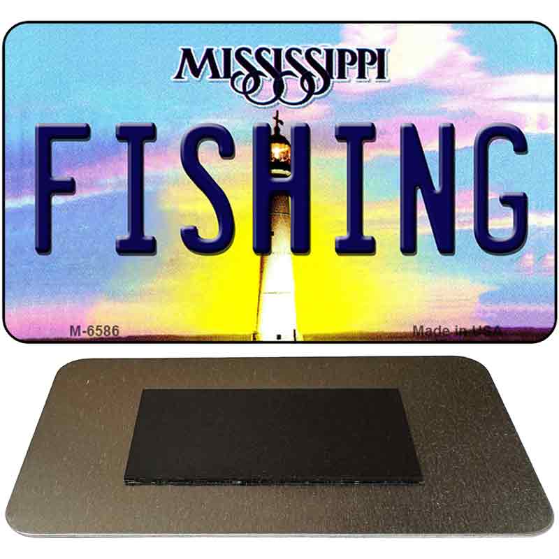 Fishing Mississippi State License Plate Tag Magnet M-6586