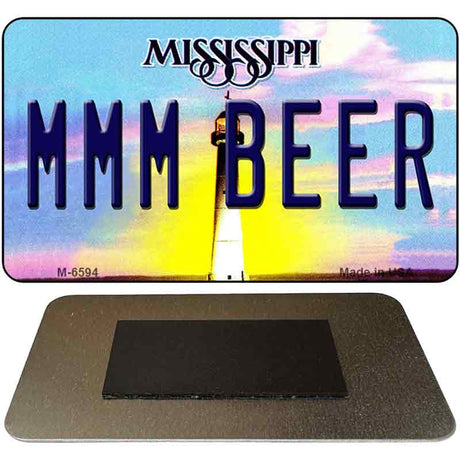 MMM Beer Mississippi State License Plate Tag Magnet M-6594