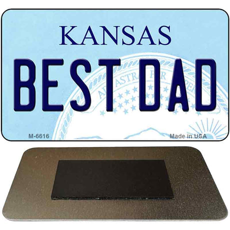 Best Dad Kansas State License Plate Tag Novelty Magnet M-6616