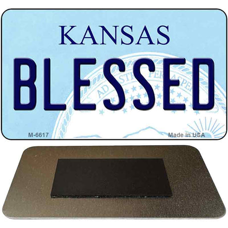 Blessed Kansas State License Plate Tag Novelty Magnet M-6617