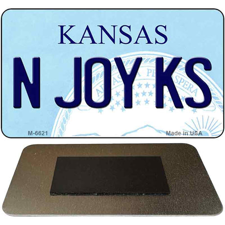 N Joy KS Kansas State License Plate Tag Novelty Magnet M-6621