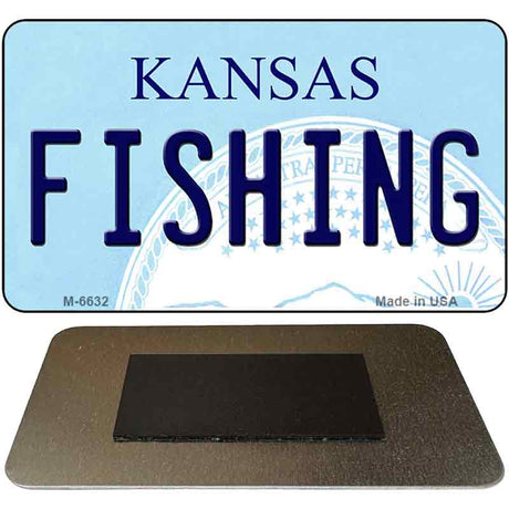 Fishing Kansas State License Plate Tag Novelty Magnet M-6632