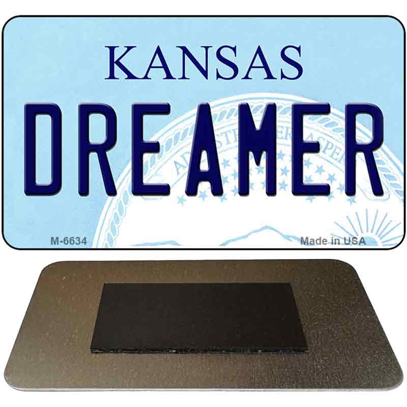 Dreamer Kansas State License Plate Tag Novelty Magnet M-6634