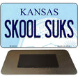 Skool Suks Kansas State License Plate Tag Novelty Magnet M-6636