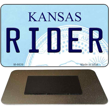 Rider Kansas State License Plate Tag Novelty Magnet M-6639