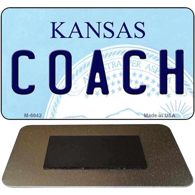 Coach Kansas State License Plate Tag Novelty Magnet M-6642