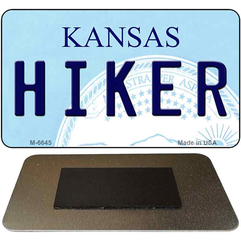 Hiker Kansas State License Plate Tag Novelty Magnet M-6645